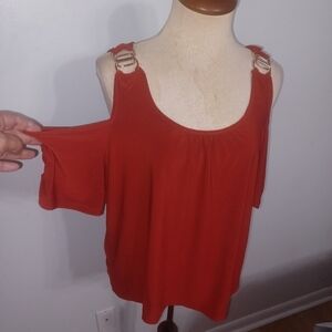 Open Shoulder/Short Sleeve Top- W Sz XL